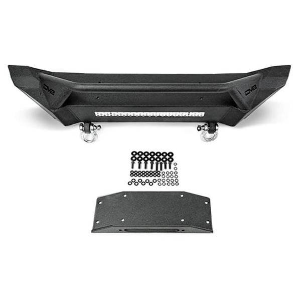 DV8 Offroad FBJL-01 Stubby Winch Front Bumper w/ Bull Bar for Jeep Wrangler JL 2018-2022