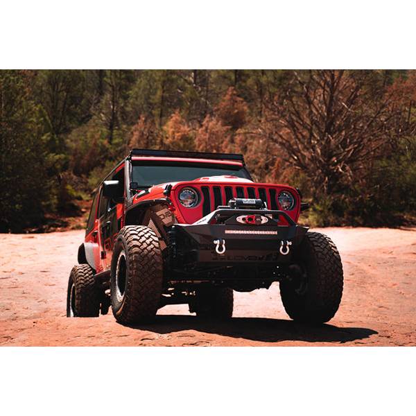 DV8 Offroad FBJL-01 Stubby Winch Front Bumper w/ Bull Bar for Jeep Wrangler JL 2018-2022