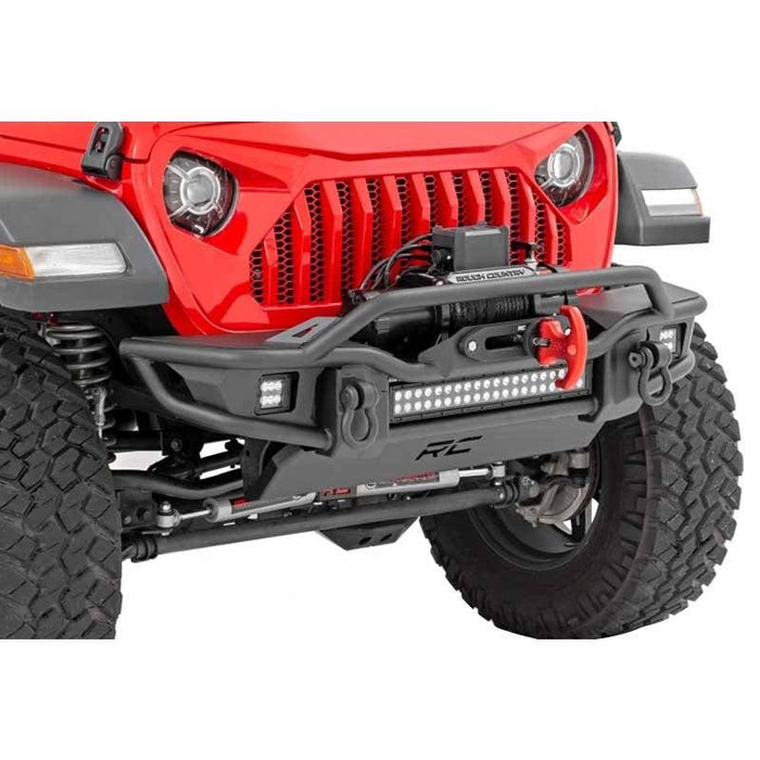 Rough Country 10647 Tubular Front Winch Bumper w/ Skid Plate for Jeep Wrangler JK 2007-2018