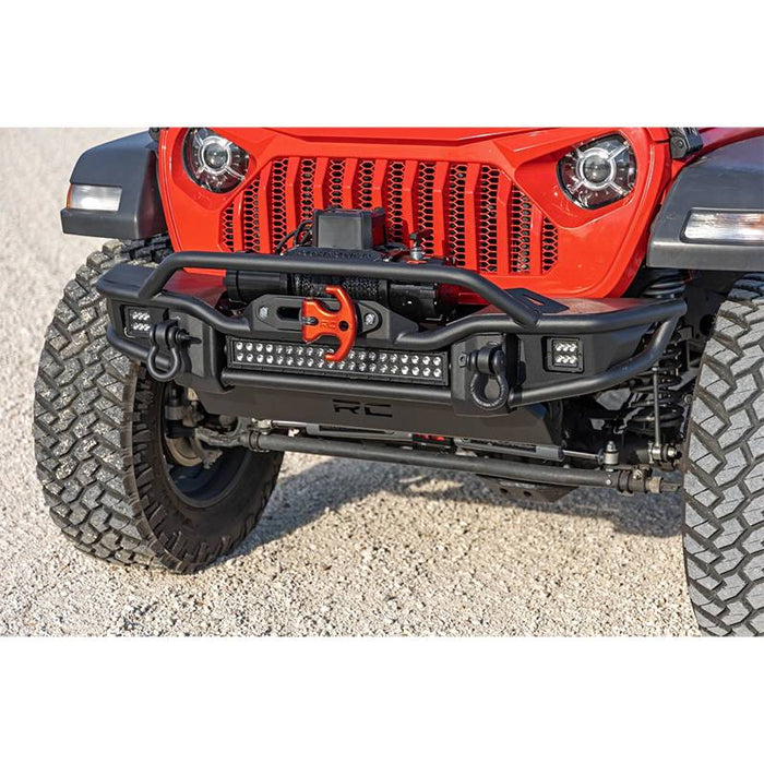 Rough Country 10647 Tubular Front Winch Bumper w/ Skid Plate for Jeep Wrangler JK 2007-2018