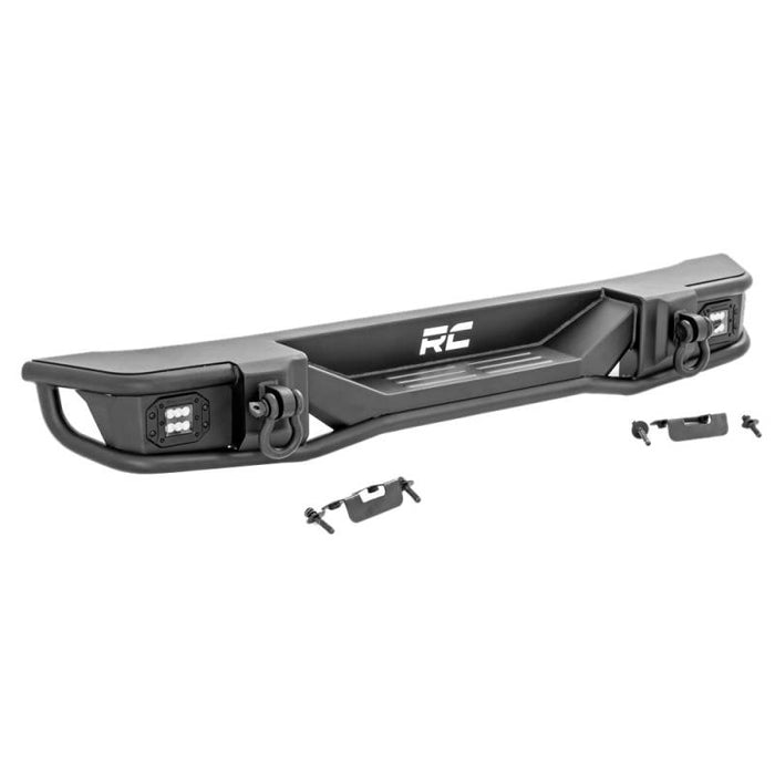 Rough Country 10649 Tubular Rear Bumper w/ Black Series for Jeep Wrangler JK 2007-2018 - Black