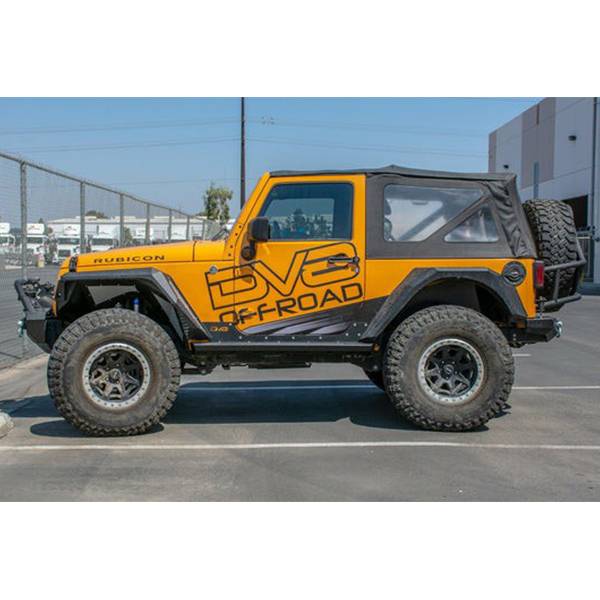 DV8 Offroad SRSOTB-12 2 Door Rock Sliders w/ Rock Skins for Jeep Wrangler JK 2007-2018