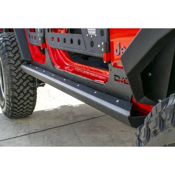 DV8 Offroad SRSOTB-13 4 Door Rock Sliders w/ Rock Skins for Jeep Wrangler JK 2007-2018