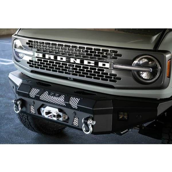 DV8 Offroad FBBR-01 MTO Series Winch Front Bumper for Ford Bronco 2021-2022 - Texture Black