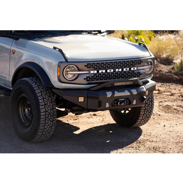 DV8 Offroad FBBR-01 MTO Series Winch Front Bumper for Ford Bronco 2021-2022 - Texture Black