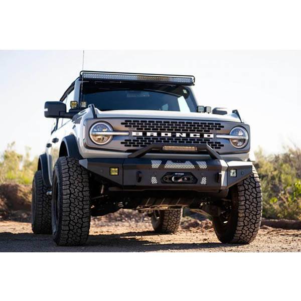 DV8 Offroad FBBR-01 MTO Series Winch Front Bumper for Ford Bronco 2021-2022 - Texture Black