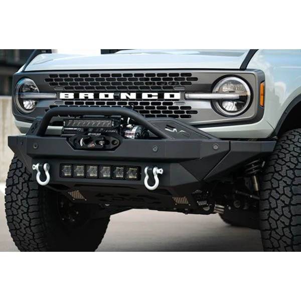 DV8 Offroad FBBR-02 FS-15 Series Winch Front Bumper for Ford Bronco 2021-2022 - Texture Black