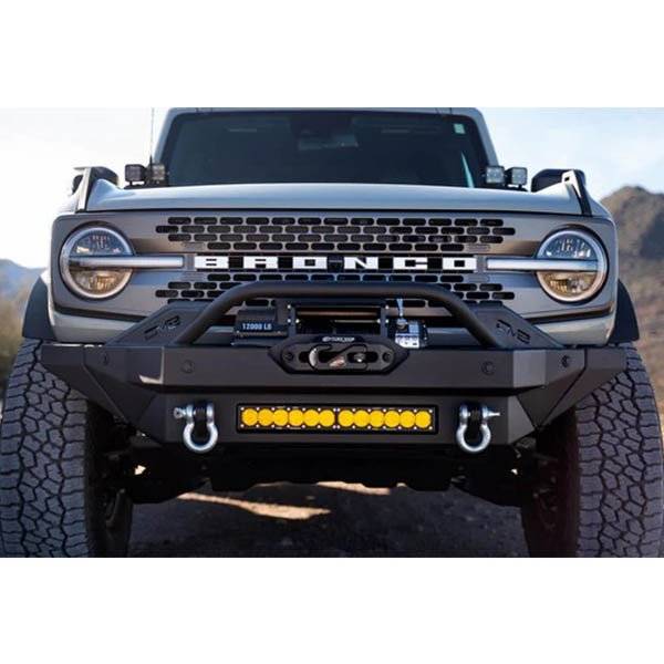 DV8 Offroad FBBR-02 FS-15 Series Winch Front Bumper for Ford Bronco 2021-2022 - Texture Black