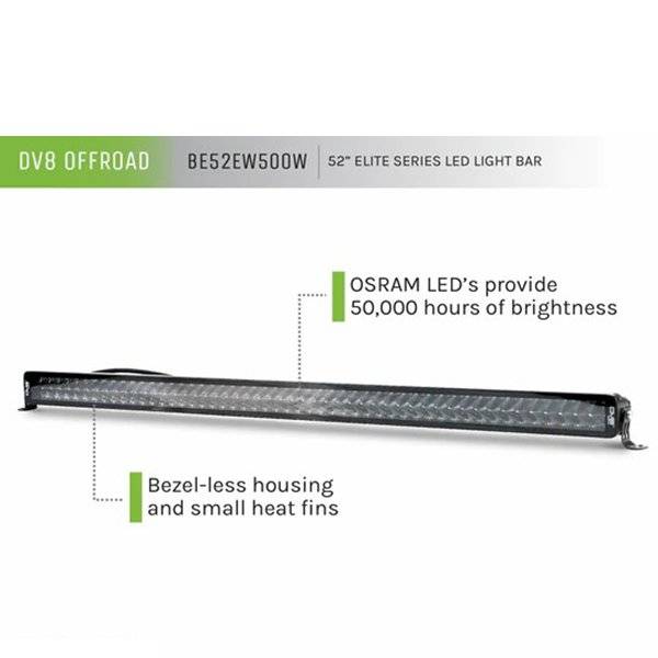 DV8 Offroad BE52EW500W 52" Elite Series LED Light Bar - Black