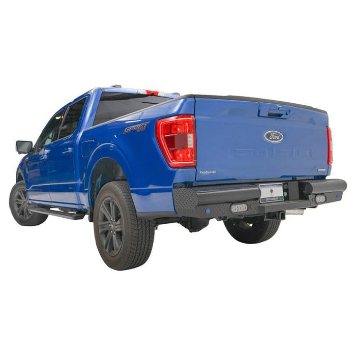 Fab Fours FF21-T5050-1 Black Steel Rear Bumper for Ford F-150 2021-2022