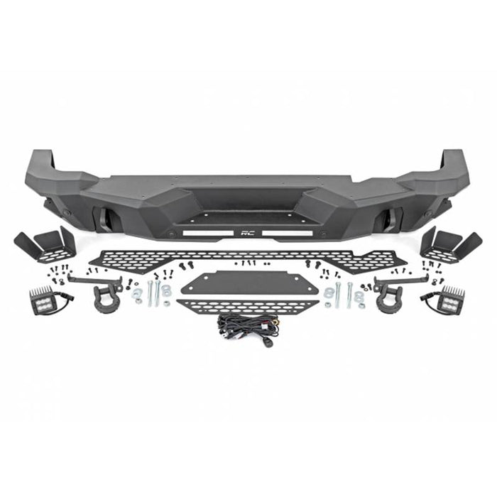 Rough Country 51092 Rear Bumper w/ 6" Slim Line and Black Series Spot Cubes for Ford Bronco 2021-2022