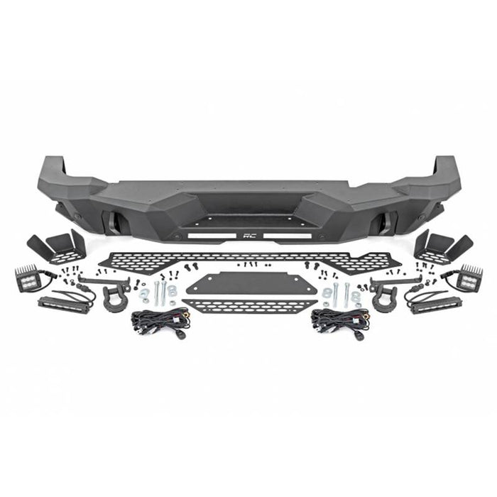 Rough Country 51093 Rear Bumper w/ 6" Slim Line and Black Series Flood Cubes for Ford Bronco 2021-2022