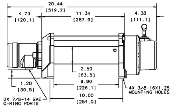 Warn 33445 Series 6 Hydraulic Industrial Winch - 6,000 LB